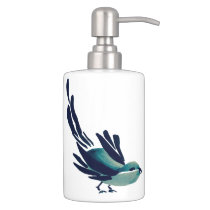 Sumi-e Bird Soap Dispenser & Toothbrush Holder Sumi-e Bird Soap Dispenser & Toothbrush Holder