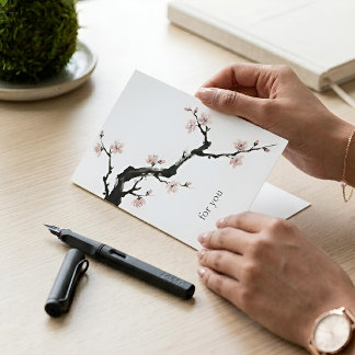 Sumi-E Ink | Cherry Blossom | Custom Mothers Day Holiday Card