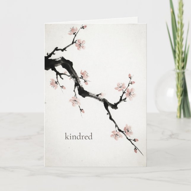 Sumi-E Ink | Cherry Blossom | Galentine Kindred Card (Front)