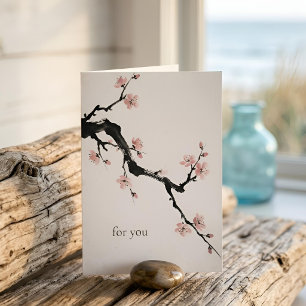 Sumi-E Ink   Cherry Blossom   Gentle Mothers Day Holiday Card