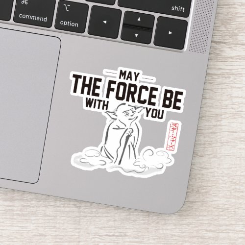 Sumi_E Yoda Painting May The Force Be With You Sticker