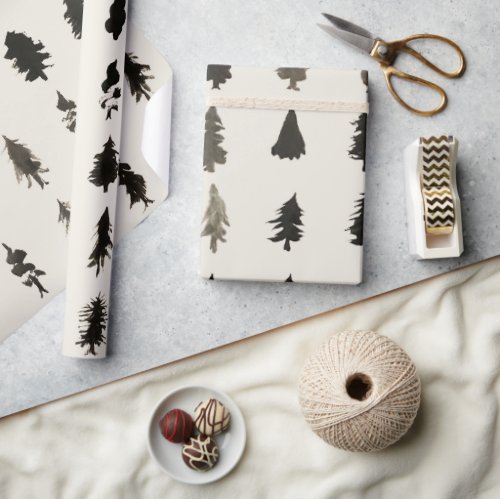 Sumi Ink Trees Wrapping Paper