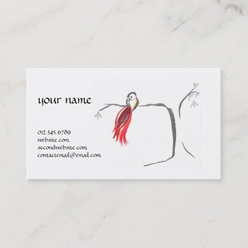 Sumi ink watercolor business card