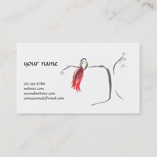 Sumi ink watercolor business card (Front)