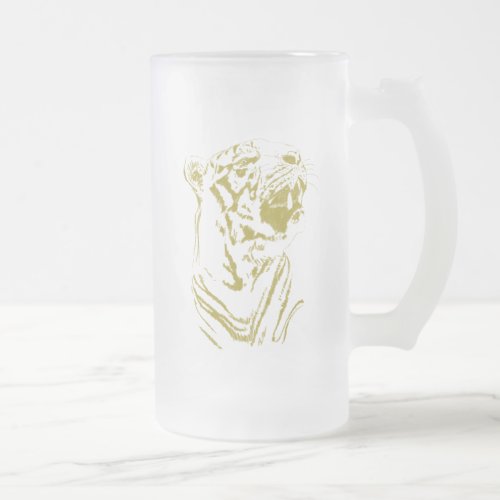 Sumi Tiger faux gold froth mug