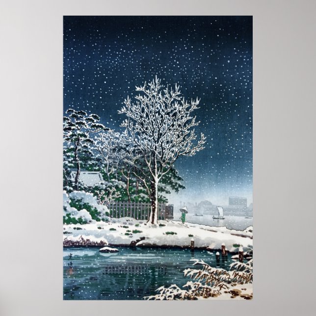 Sumidagawa Suijin Forest by Tsuchiya Koitsu Poster (Front)