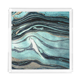 Suminagashi, Japanese Marbling Art. Acrylic Tray