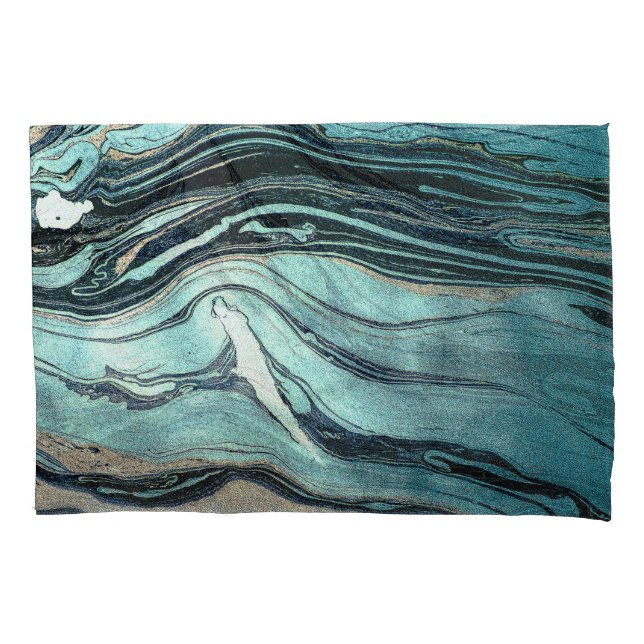 Suminagashi, Japanese Marbling Art. Pillow Case (Front)