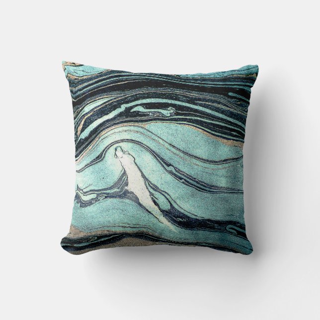 Suminagashi, Japanese Marbling Art. Throw Pillow (Front)