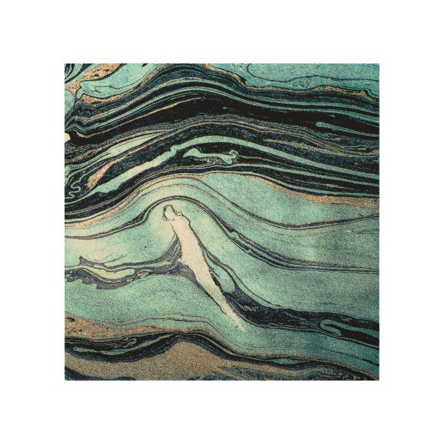 Suminagashi, Japanese Marbling Art. Wood Wall Art (Front)
