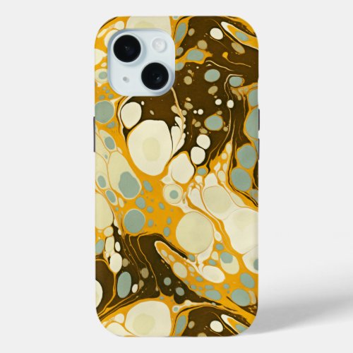 Suminagashi Marbling Art Pattern iPhone 15 Case