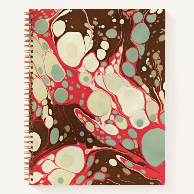 Suminagashi Paper Classic Pattern Pink Notebook (Front)