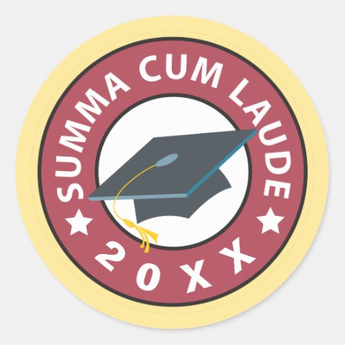 Summa Cum Laude Graduation Classic Round Sticker