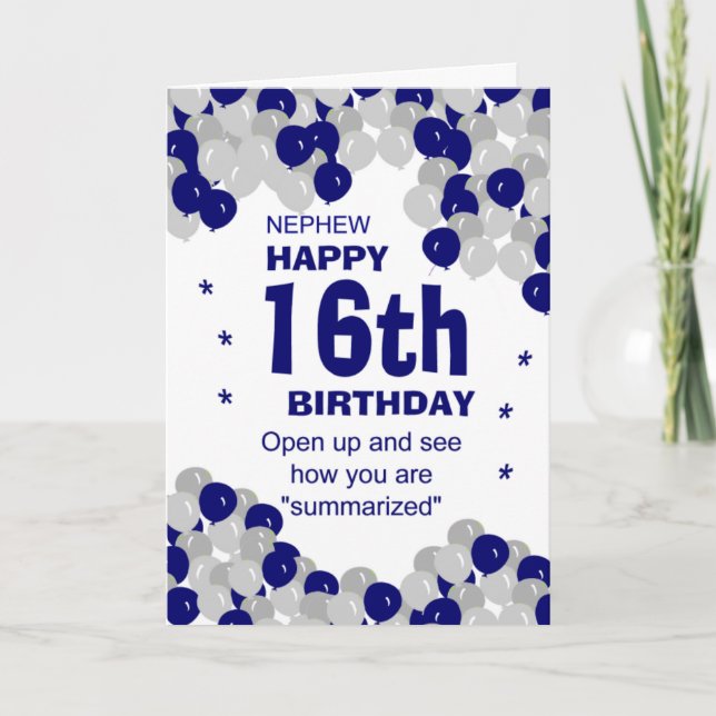 summarized birthday nephew card (Front)