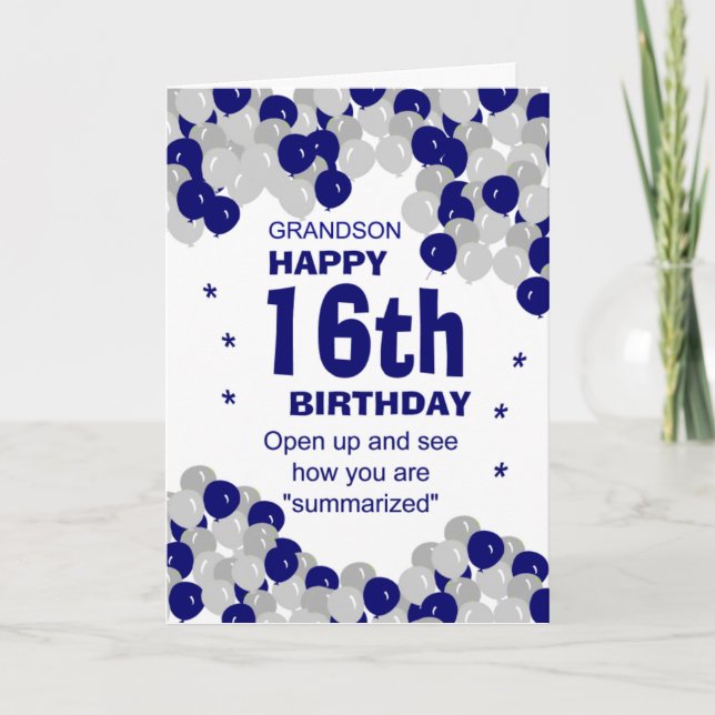 summarized grandson birthday card (Front)