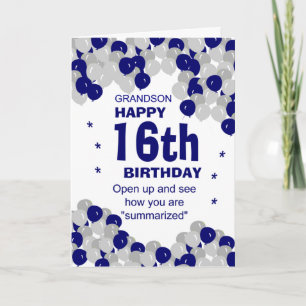 summarized grandson birthday card