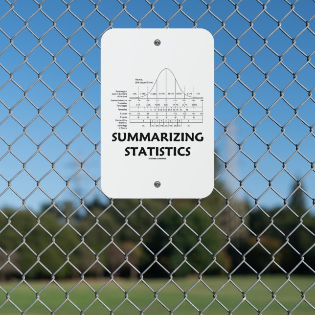 Summarizing Statistics Normal Distribution Curve Metal Sign (In Situ(Fence))