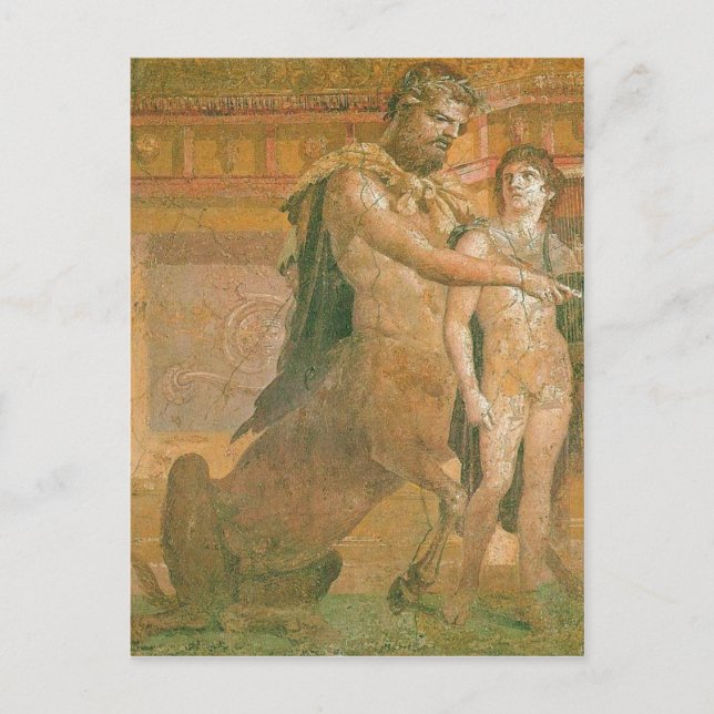 Summary Chiron instructs young Achilles center exp Postcard (Front)