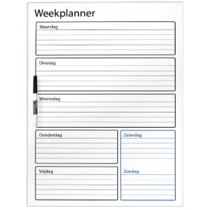 Summary weekly scheduler dry erase board