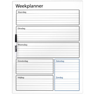 Summary weekly scheduler dry erase board