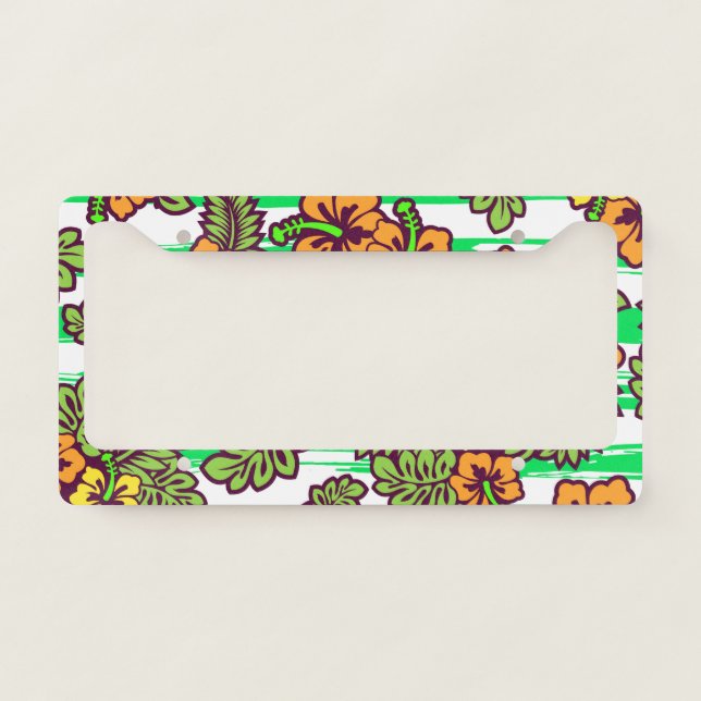 Summe Hibiscus Pattern License Plate Frame (Front)