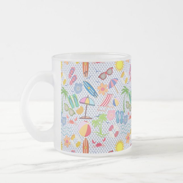 Summer 01.b.No BG Frosted Glass Coffee Mug (Left)