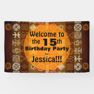 Summer 15th Birthday Party Personalized Banner