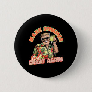 Summer 2024 Great Again Donald Trump Vacation Hawa Button