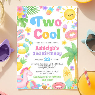 Summer 2nd Birthday Invitation - Two Cool