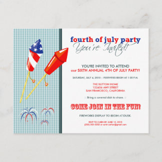 Summer 4th of July Party/Cookout Invitation :: 2