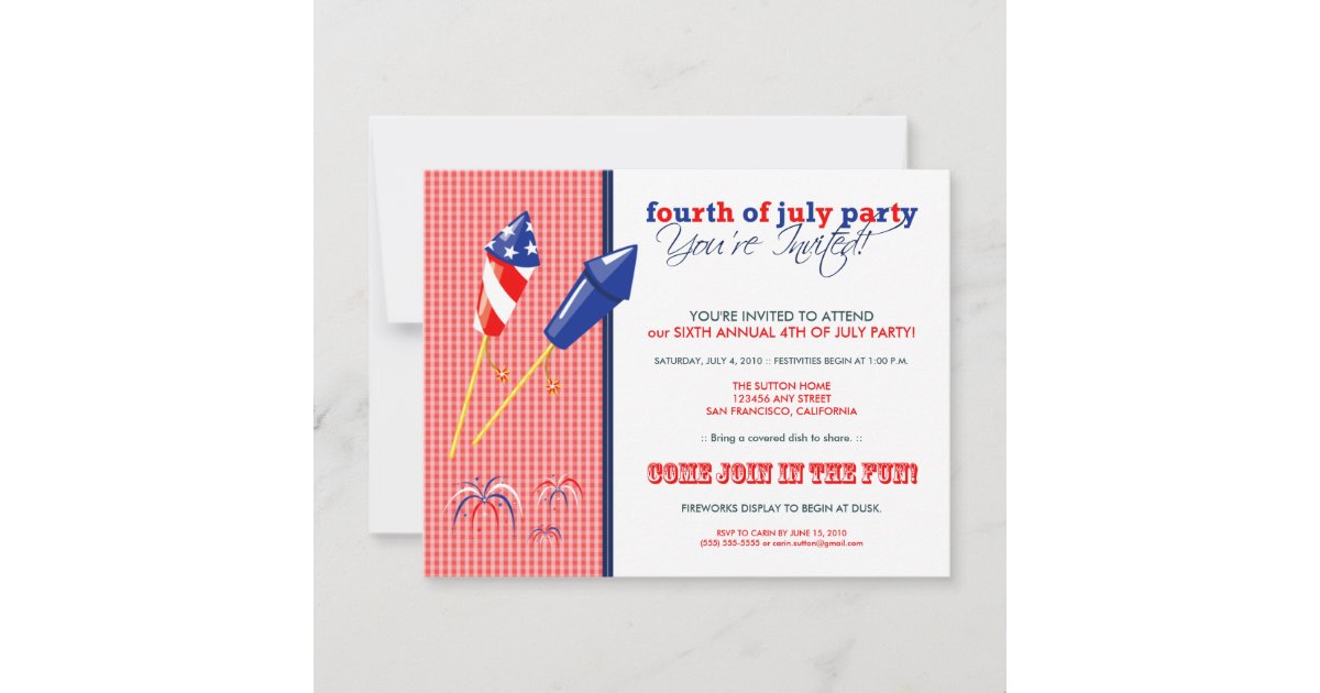 Summer 4th of July Party/Cookout Invitation :: 2a | Zazzle