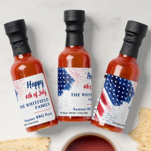 Summer 4th of July Party Red White Blue Family Hot Sauces