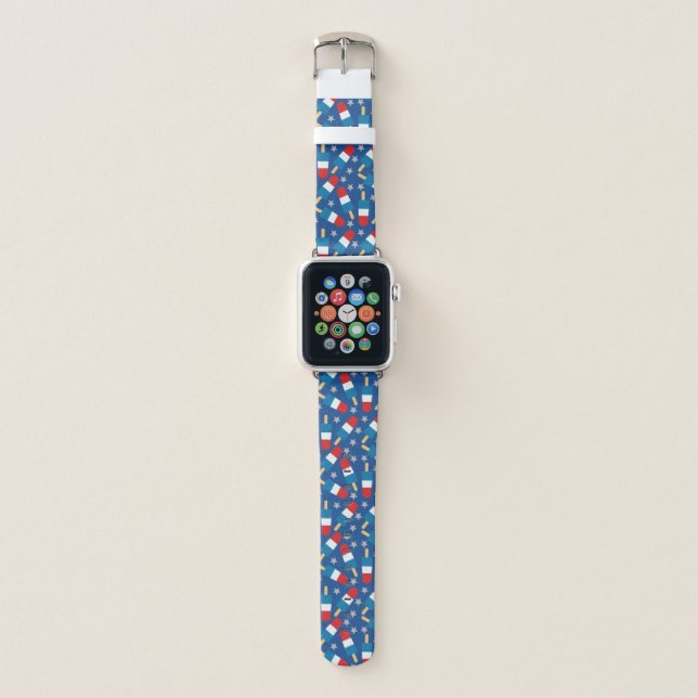 Summer 4th of July Patriotic Popsicles Apple Watch Band (Front)