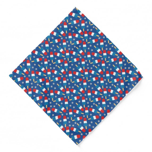 Summer 4th of July Patriotic Popsicles Bandana (Front)