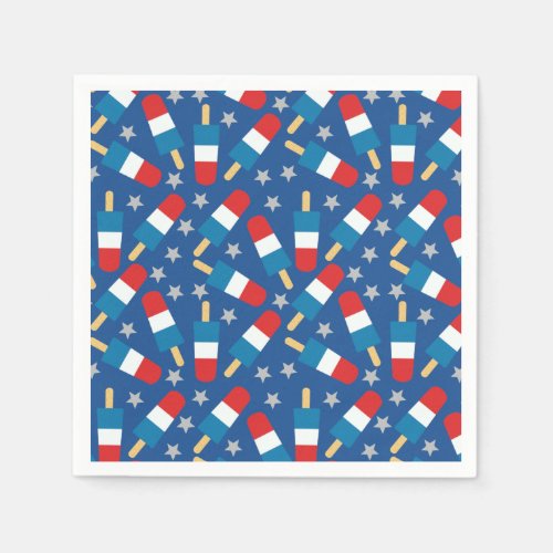 Summer 4th of July Patriotic Popsicles Napkins