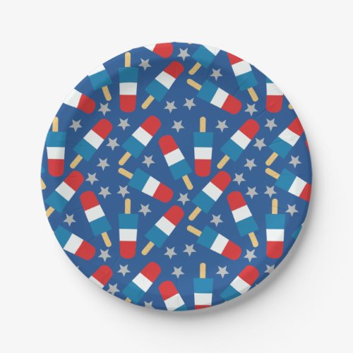 Summer 4th of July Patriotic Popsicles Paper Plates