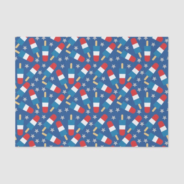 Summer 4th of July Patriotic Popsicles Tissue Paper (Front)