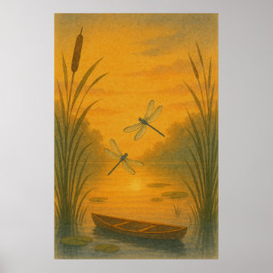 Summer 6, Dragonfly Dusk, Seasonal Print 