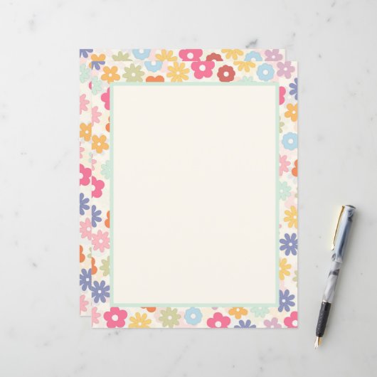 Summer 70’s Boho Retro Daisy Flowers (Front/Back In Situ)