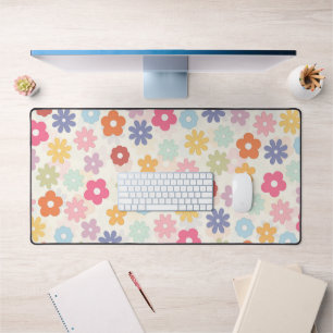 Summer 70’s Boho Retro Daisy Flowers Desk Mat