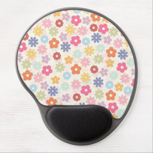 Summer 70’s Boho Retro Daisy Flowers Gel Mouse Pad