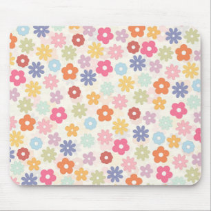 Summer 70’s Boho Retro Daisy Flowers Mouse Pad