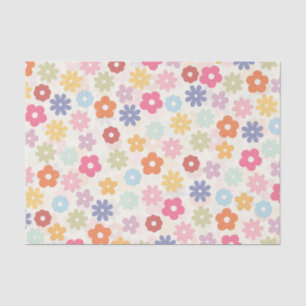 Summer 70’s Boho Retro Daisy Flowers Tissue Paper