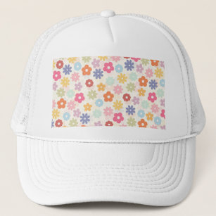 Summer 70’s Boho Retro Daisy Flowers Trucker Hat