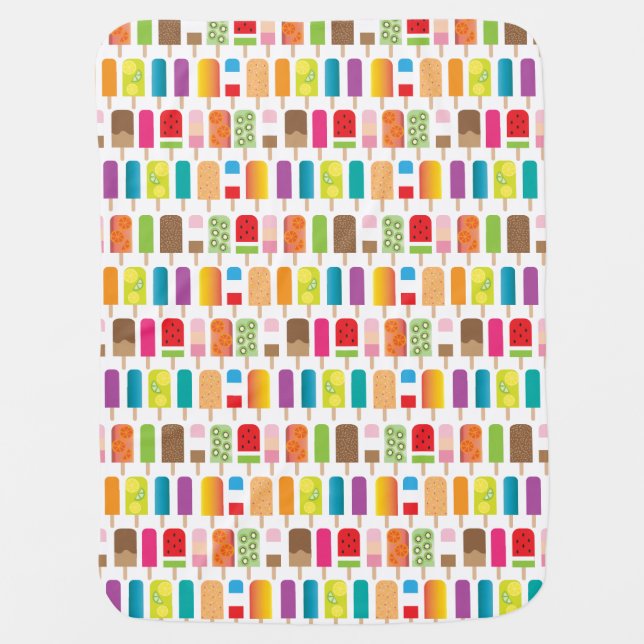 Summer About to Pop Ice Cream Popsicles Stroller Blanket (Front)