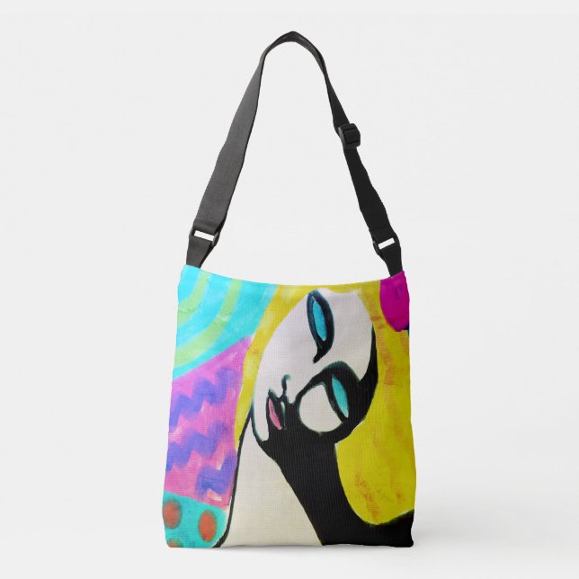 Summer Abstract Art Crossbody Bag (Front)
