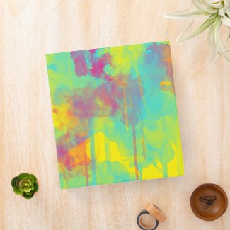 Summer abstract Colorful fun Watercolor splatters 3 Ring Binder