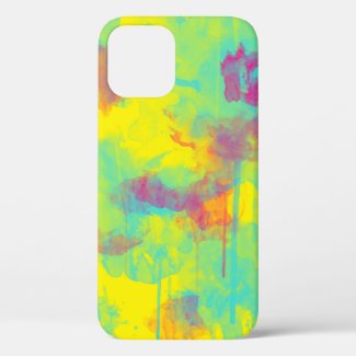 Summer abstract Colorful fun Watercolor splatters