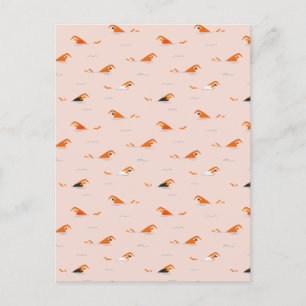 Summer Abstract Swimming Lanes Pool Announcement Postcard