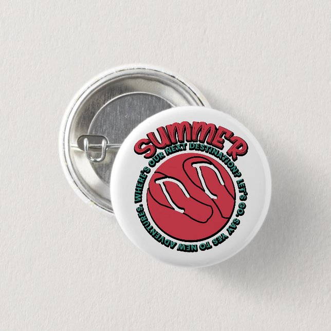 Summer Adventure | Flip-Flops & Travel-Inspired Button (Front & Back)